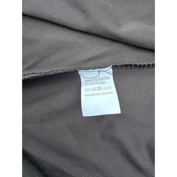 One-Shoulder Black Ruffled Maxi Dress L Polyester & Spandex Elegant Evening Gown - Picture 4 of 6